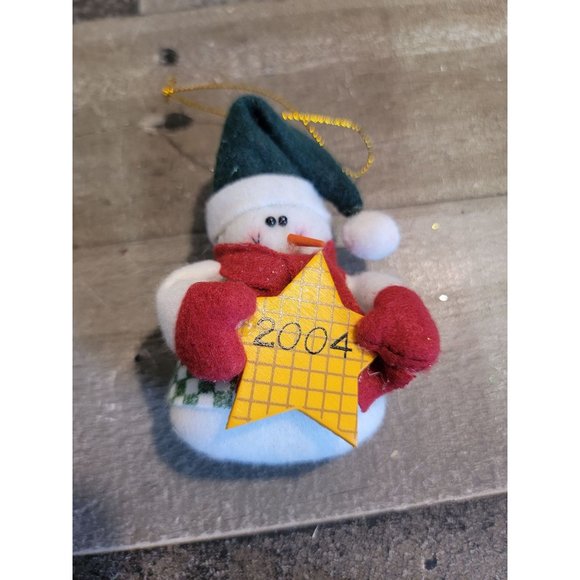 Plush snowman star 2004‎ ornament xmas - Picture 2 of 4